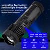 High Power Light Flashlight Built In Battery Outdoor Portable Telescopic Focusing Flashlight with Side Lights Dual Light Source
