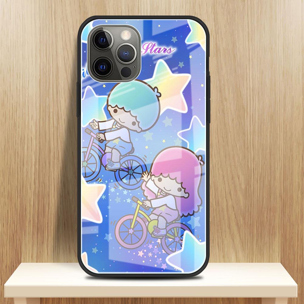 Стеклянный чехол для Apple iPhone 13 Pro 11 14 12 7 8 Plus SE 2022 XR X XS Max 6 6S закаленный чехол для телефона LittleTwinStars милый