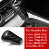 Black Carbon Fiber Gear Shift Knob Cover For Mercedes W204 W212 Auto Handle Head Frame Cover For A-Class 2004-2011 C-Class