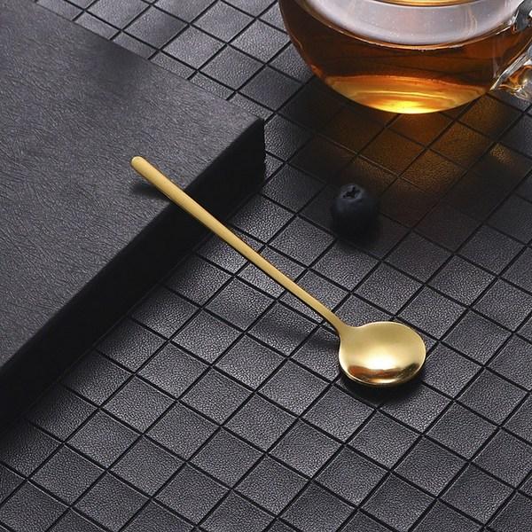XC Light Stainless Steel Creative European Long Spoon Set of 6, 1 Piece, Gold, Korean Popular Tableware