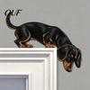 Funny Pet Home Decor Wooden Dachshund Door Topper, Cute Handcrafted Dog Sign, Rustic Wall Art Breed Interior Accents for Front Porch, Indoor