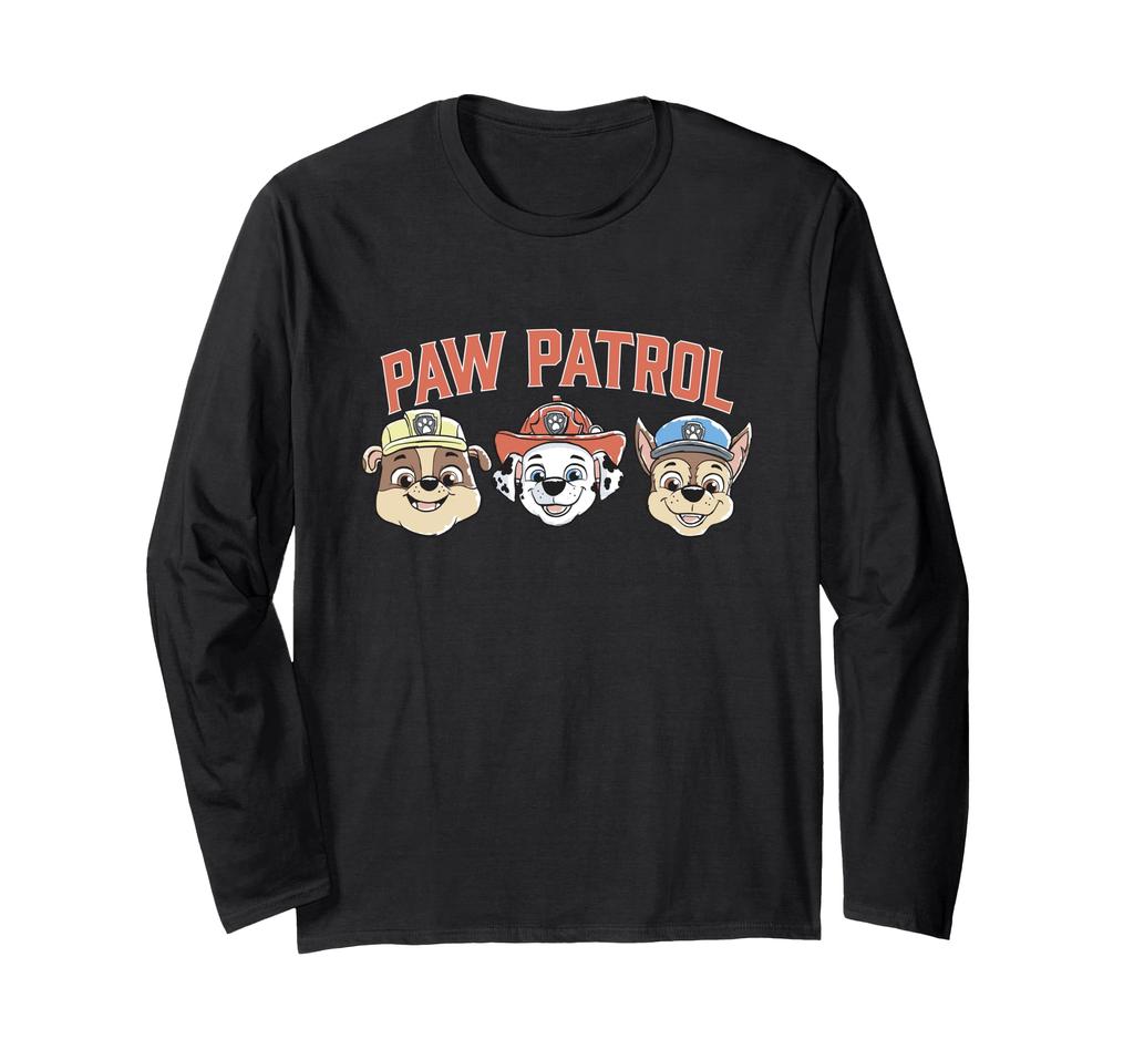 Paw Patrol Rubble Marshall Chase Headline Faces Long Sleeve T-Shirt