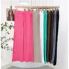 Women's Fringed Knit Wide Leg Pants High Waisted Straight Leg Pants