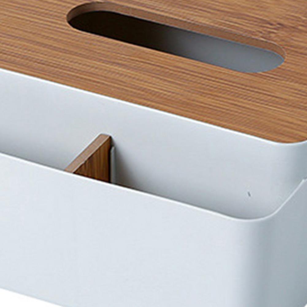 Table Wooden Cover Tissue Box Tissue Paper Remote Control Storage Box Towel Case Desktop Organizer