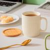 Ceramic Mugs Coffee Cups with Bamboo Lid Milk Tea Cup with Handle Ins Korean Style Oatmeal Breakfast Mug Drinkware Cup Water Cup