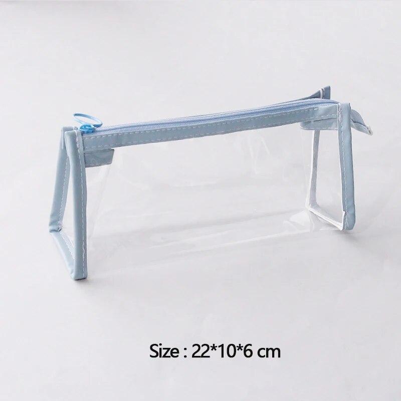 Прозрачный пенал большой емкости, простая сумка для ручек, кавайная косметичка, школьные канцелярские принадлежности, офисные принадлежности