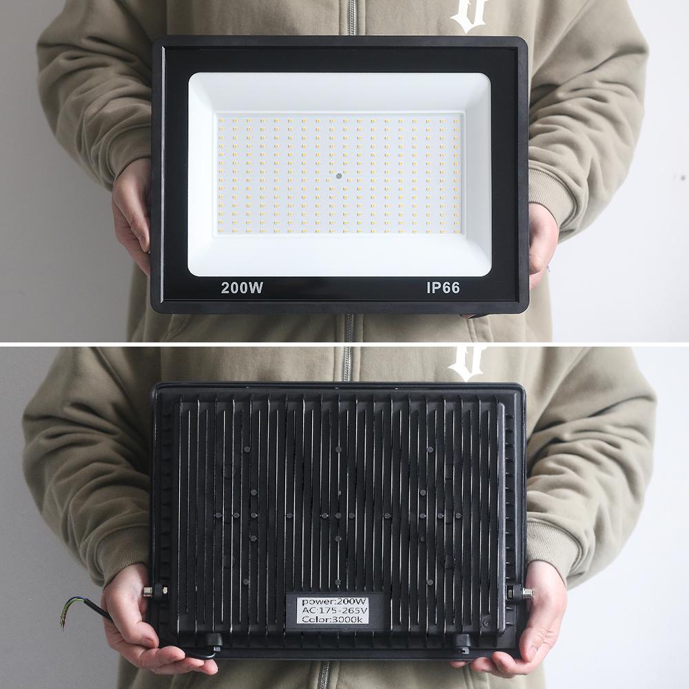 LED Flood Lights Outdoor Lighting 200W 100W 50W AC 220V 230V IP66 Waterproof Outdoor Garden Wall Lamps Projector LED Floodlight