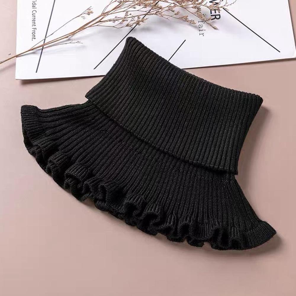 Decoration Accessories Ruffle Female Wool Scarf Korean Style Scarves Knitted Bib Fake Collar
