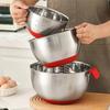 Смесительная миска из нержавеющей стали с ручкой и носиком Металлическая вкладывающаяся миска с нескользящим дном для кухни Смешивание Приготовление Выпечка Подготовка