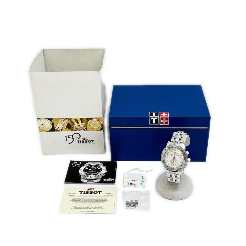 Б/у часы TISSOT Tissot кварцевые из нержавеющей стали серебристые с коробкой со сколом R8.6 батарея заменена T362-462K