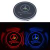 BTT1 1pcs Car Accessories Led Car Logo Cup lights Smart Luminous Water coaster For Mercedes benz AMG A B R G Class GLK GLA C200 E200