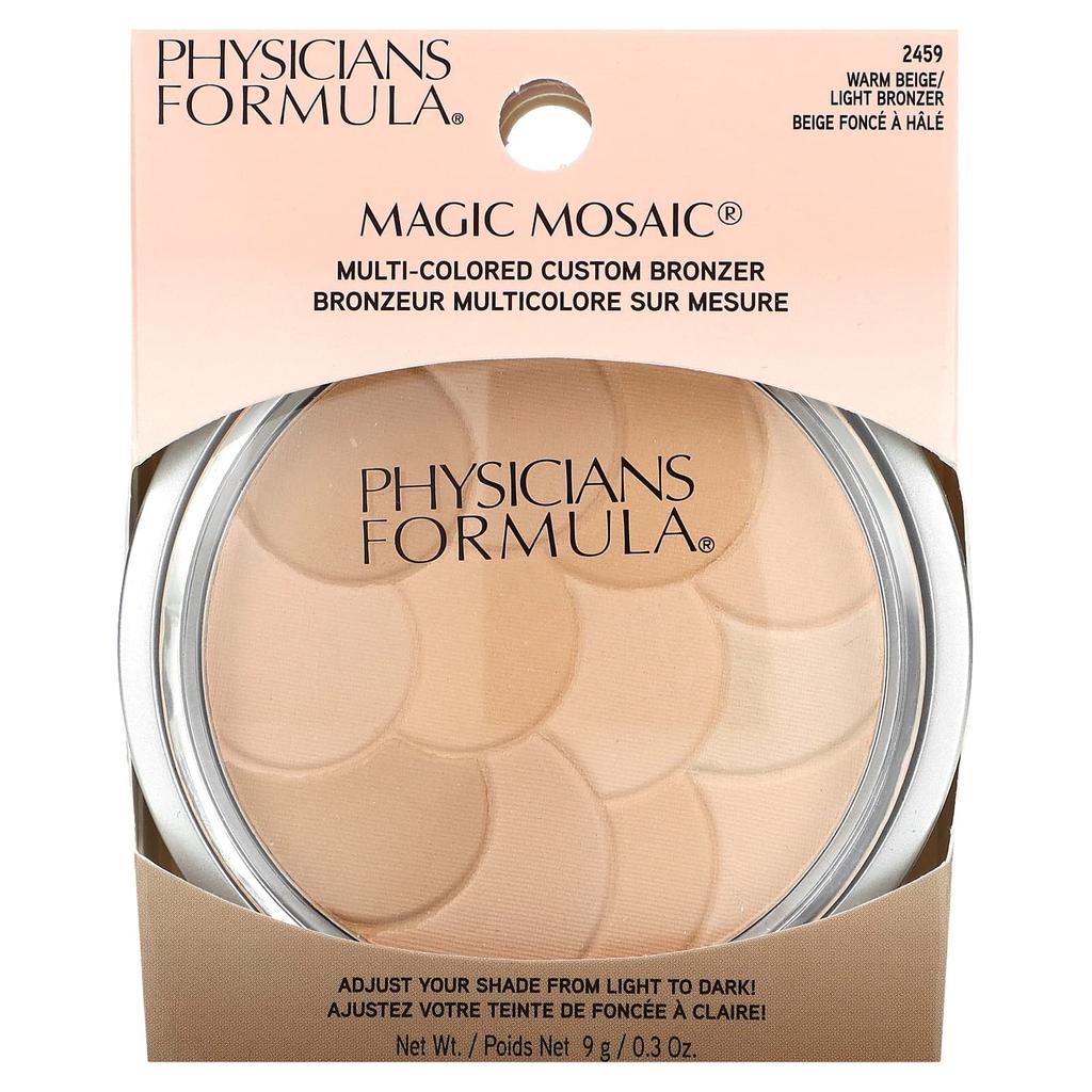 Physicians Formula, Magic Mosaic, многоцветный бронзер на заказ, 2459 Теплый бежевый/светлый бронзер, 0,3 унции (9 г)