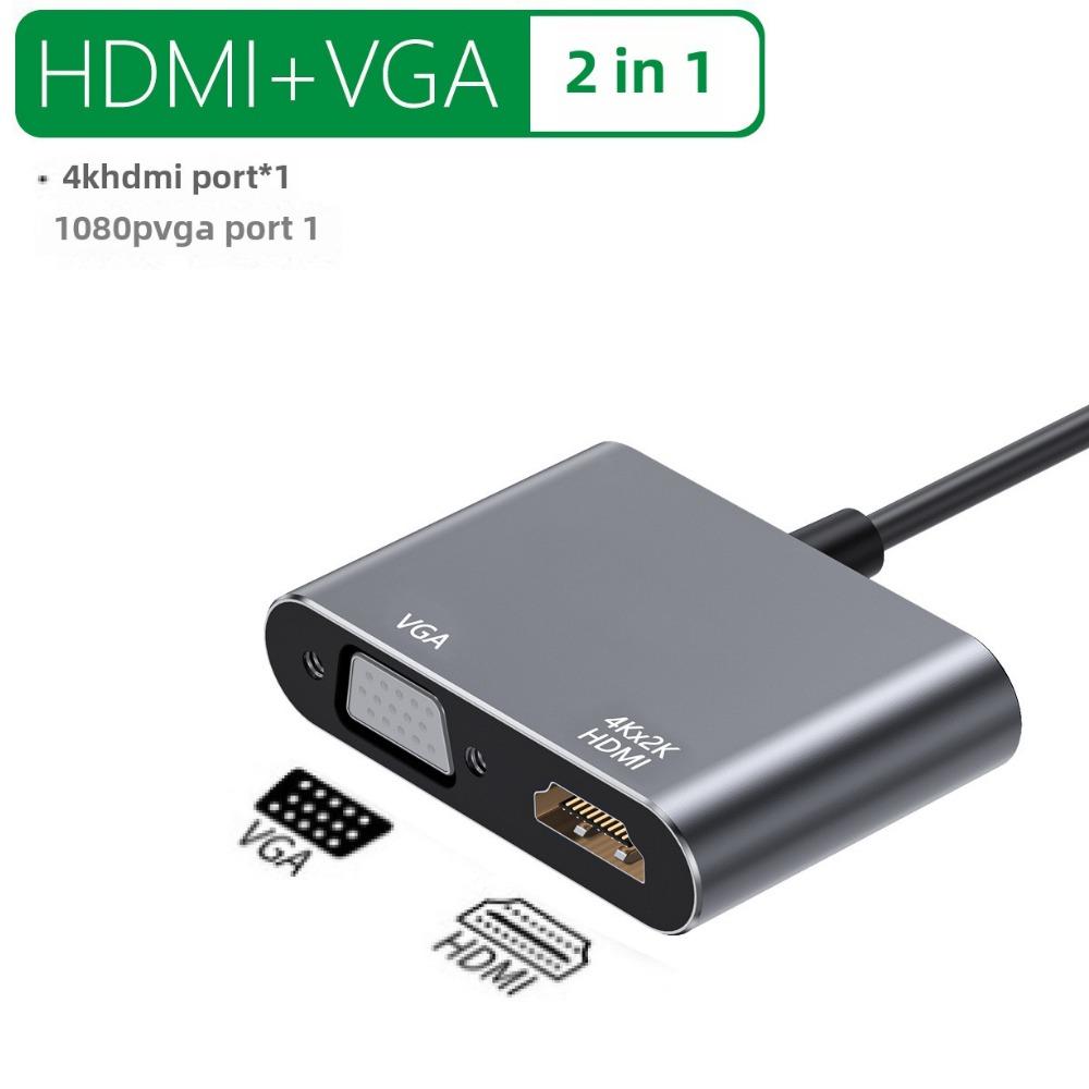 Док-станция 5-в-1 Type-C, концентратор USB-C, гигабитный Ethernet 4K HDMI-адаптер для ноутбука