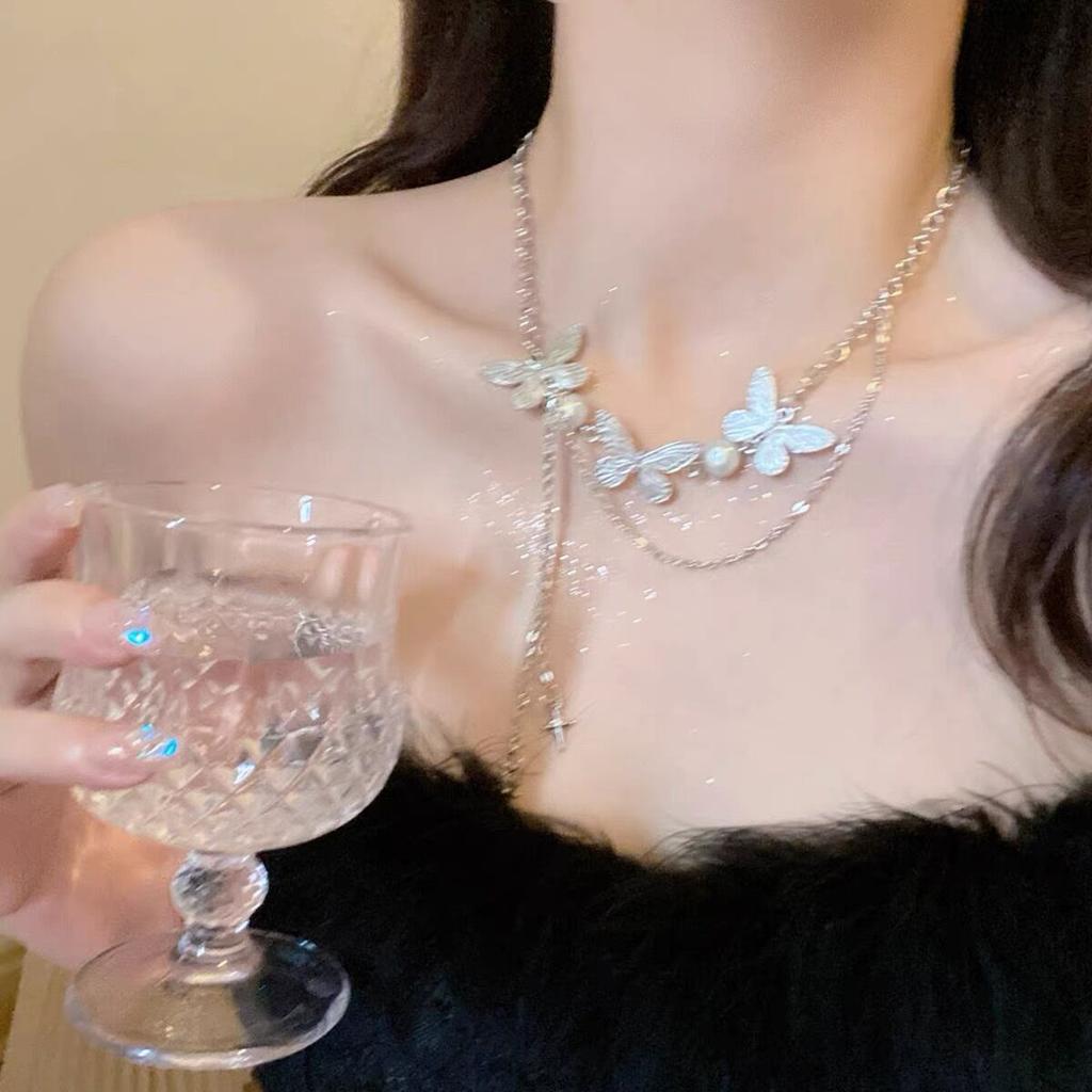 Милая и пикантная личность, высококачественное металлическое ожерелье в виде бабочки, универсальная цепочка на шею, женская цепочка на ключицу