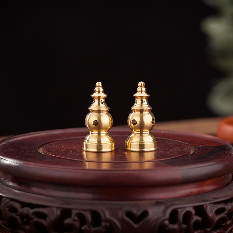 Antique Brass and Copper Mini Vase for Desktop Flower Arrangements