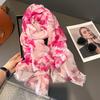 Люрекс Блестящая Краска Живопись Цветочная Бахрома Вискозная Шаль Шарф Леди Высокое Качество Накидка Пашмина Стола Буфандас Мусульманский Хиджаб Шаль