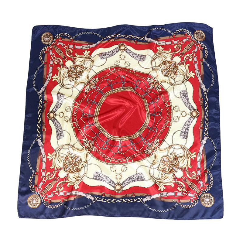 Высококачественные роскошные шелковые шарфы, повязка на голову, шарфы, шейный шарф для женщин, шелковый шарф с цепочкой, женская декоративная шаль