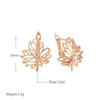 Kinel Fashion Glossy Leaf Rose Gold Earrings For Women