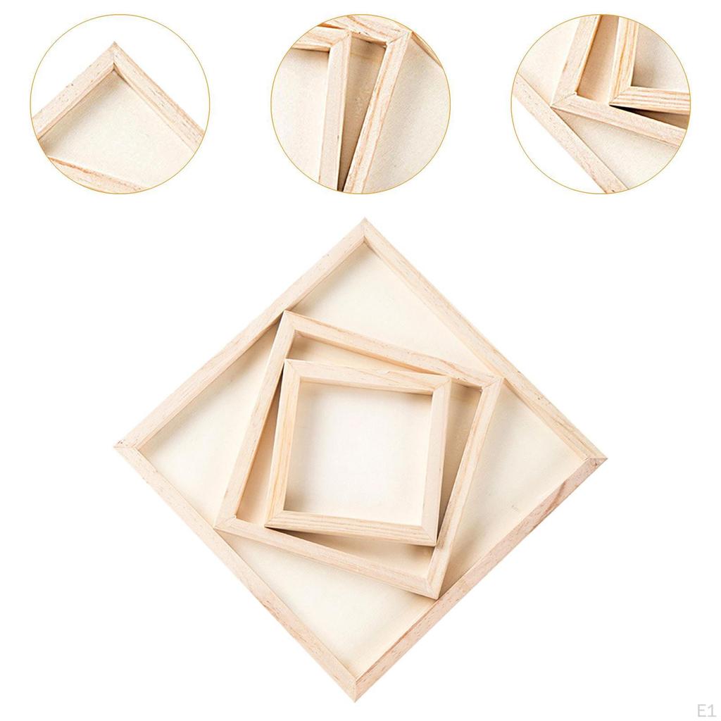 3x Clay Picture Frame Home Decor Display Handcraft Versatile Decorative Wooden Photo DIY