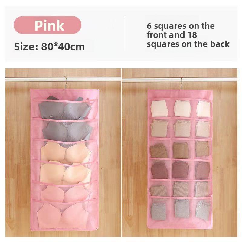 1pc Double-sided Underwear Storage Bag, Hanging Underwear and Underpants Storage Bag, Compartments for Household Use
