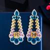 CMM Top Quality Bohemian Multicolor Cubic Zirconia Statement Drop Earrings
