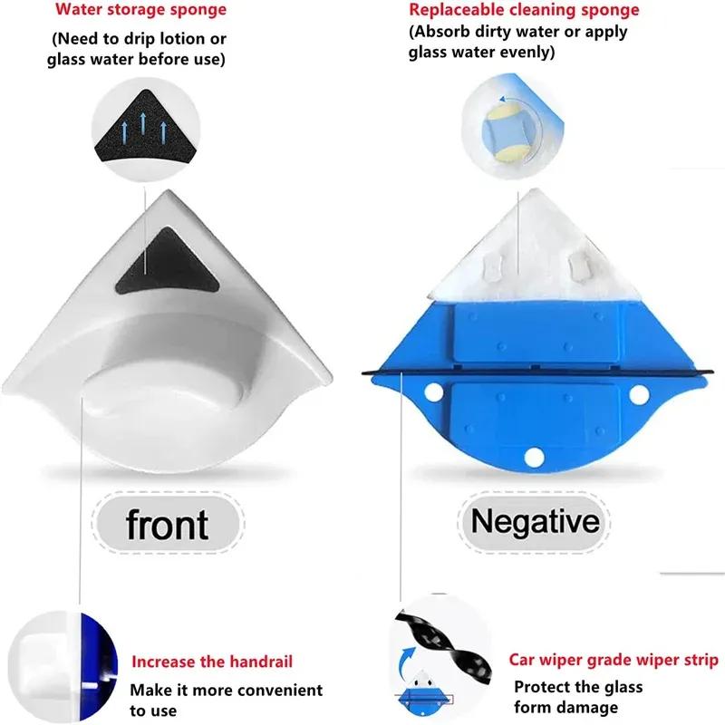 New 3-30mm Magnetic Glass Window Cleaning Tool Automatic Water Discharge Double-layer Wiper Household Special Window Cleaner
