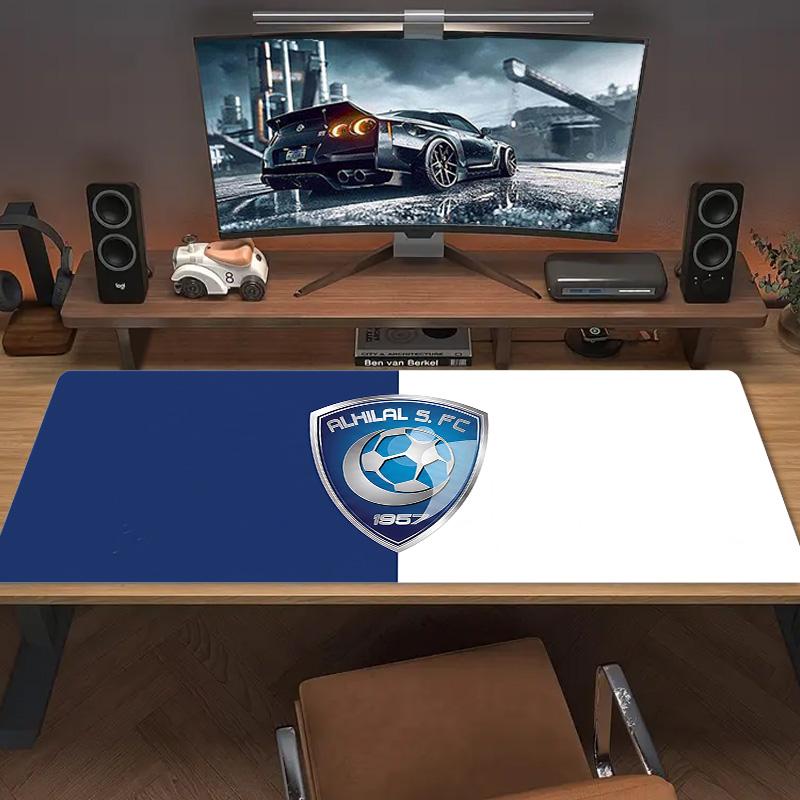 Al Hilal S FC Кружево Однотонный Коврик для Мыши Большой Игровой Коврик для Стола Нескользящий для Ноутбука Планшета Большой Коврик для Мыши XXL Коврик Мини-ПК Игровой Коврик С Заблокированным Краем