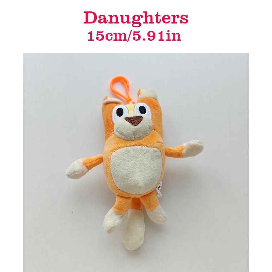 1-4Pcs Hot Blueyed Dog Bingo Family 15-28Cm Plush Toy Cartoon Dog Soft Stuffed Animals Dolls Birthday Gifts Family Blue