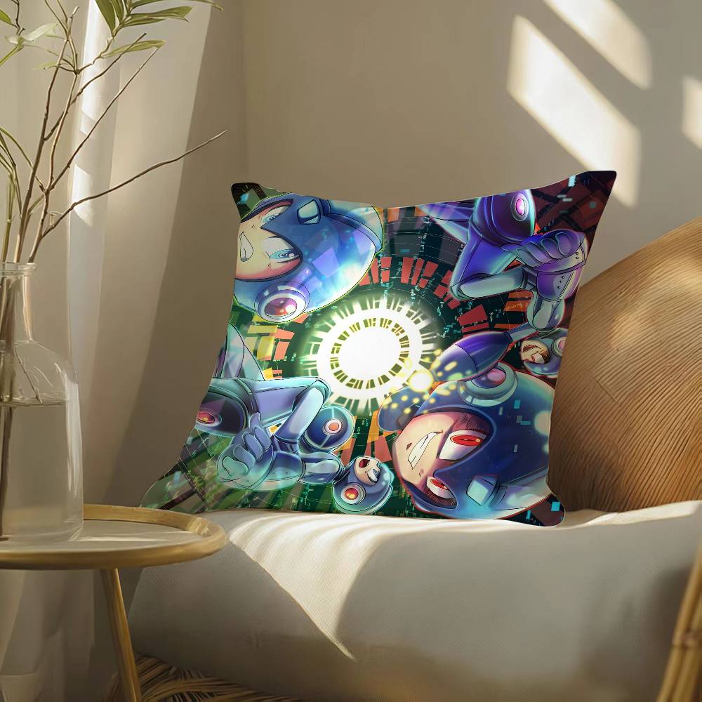 Mega Man аниме игра Наволочка Шелковистая элегантная Комфорт Диван-кровать Невидимая молния Пляжная наволочка