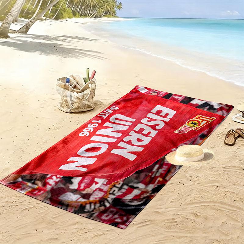 Union Berlin logo Print Beach Towel, Large Soft Quick Dry Towel for Beach Camping Swimming