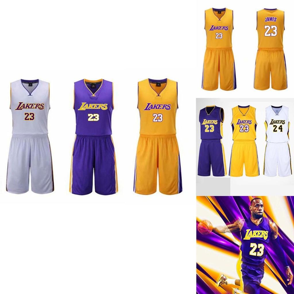 Баскетбольный комплект формы Los Angeles Lakers Леброн Джеймс из полиэстера для мужчин и любителей спорта