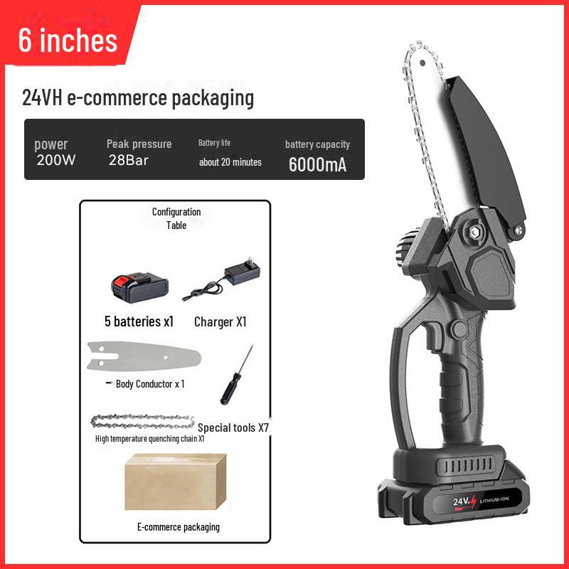 Мощная аккумуляторная ручная электрическая цепная пила для обрезки деревьев и лесозаготовки