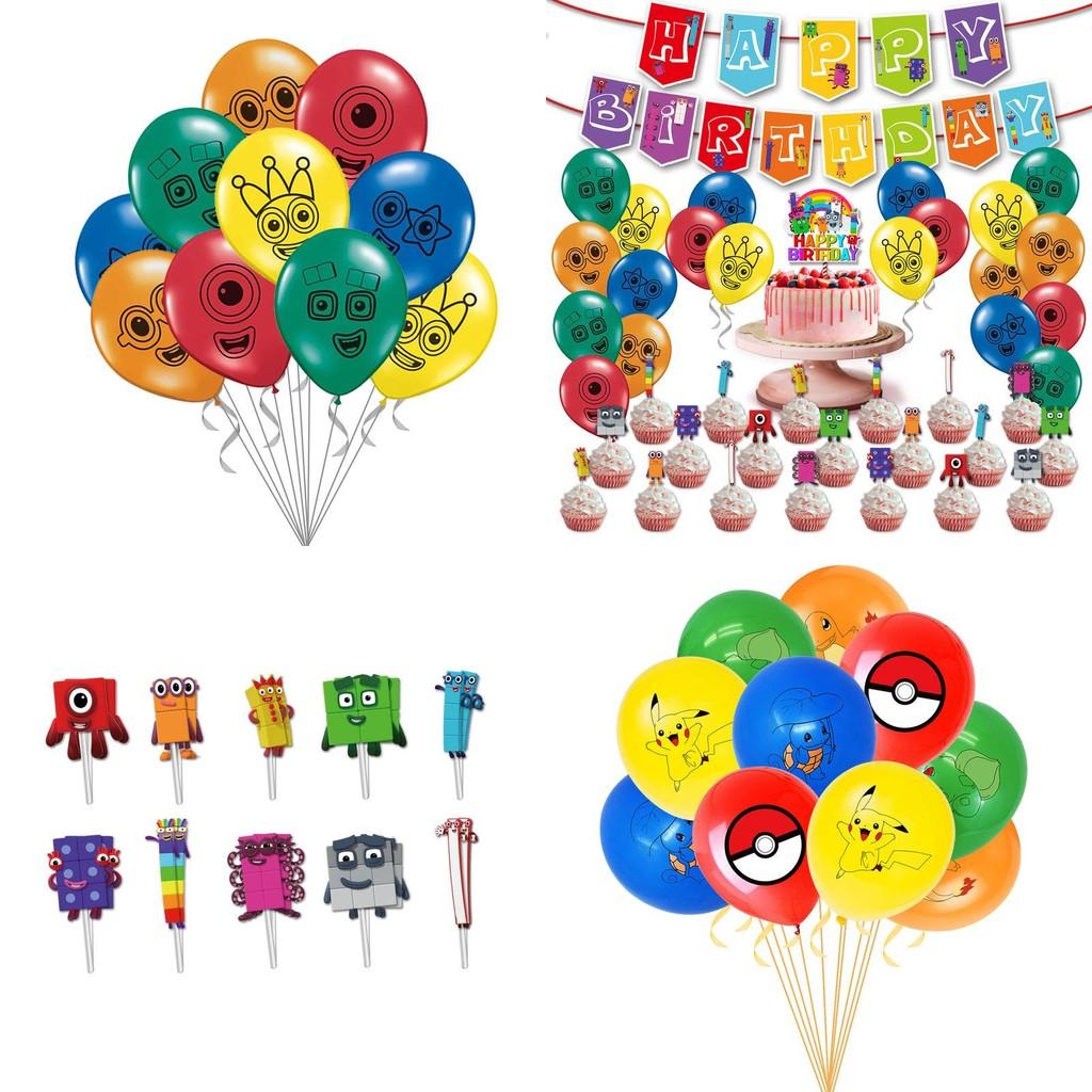 Восхитительный набор флажков с воздушными шарами в тематике Numberblocks для праздничного празднования дня рождения