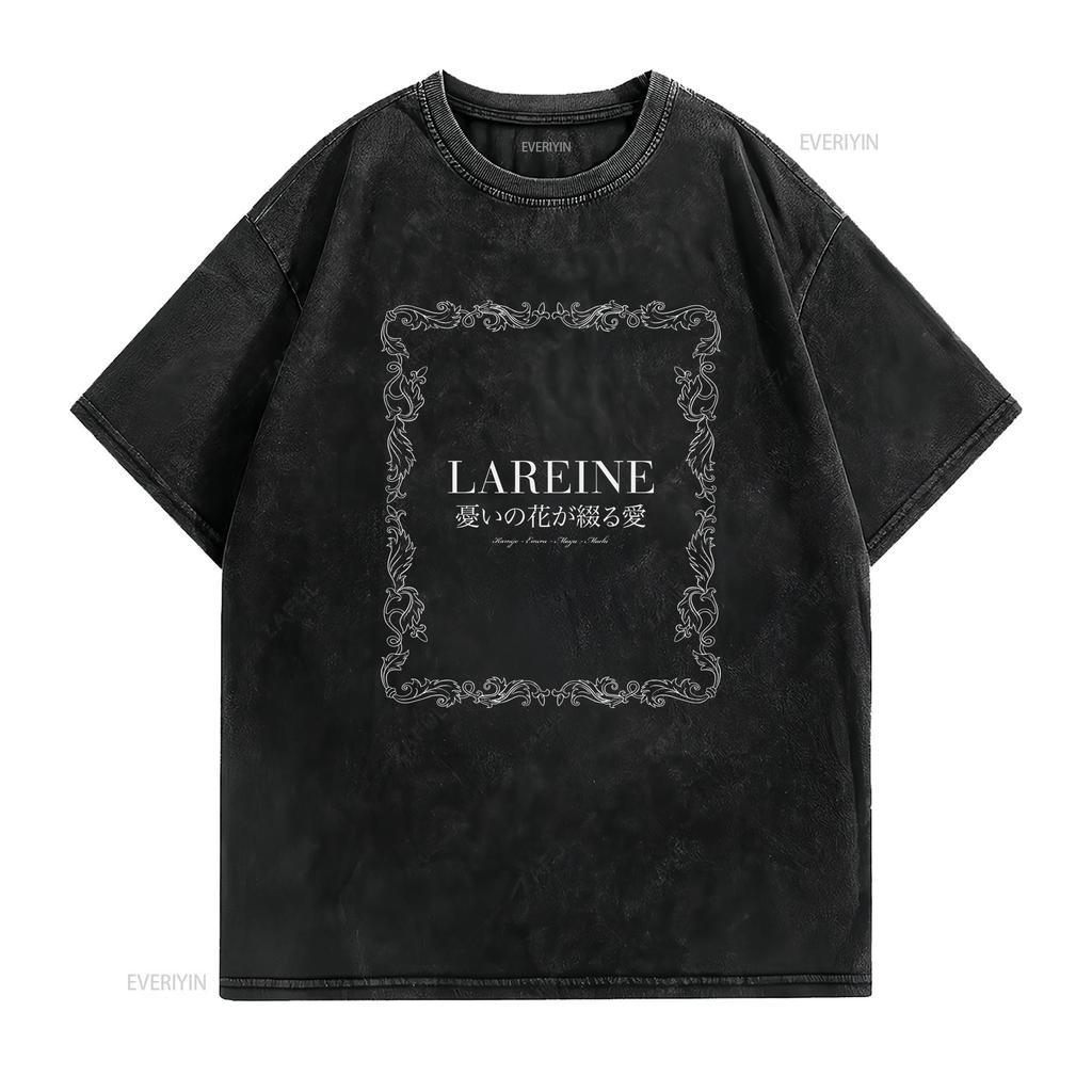 Футболка Lareine Fleur Япония Visual Kei 3 расцветки винтажная стираная эластичная уличная одежда слегка универсальный топ для повседневной носки