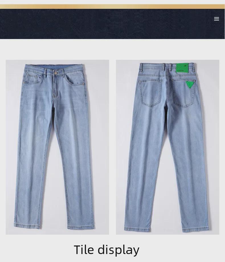 Мужские узкие прямые джинсы Light Luxury Green Label - повседневные, на все времена, в корейском стиле