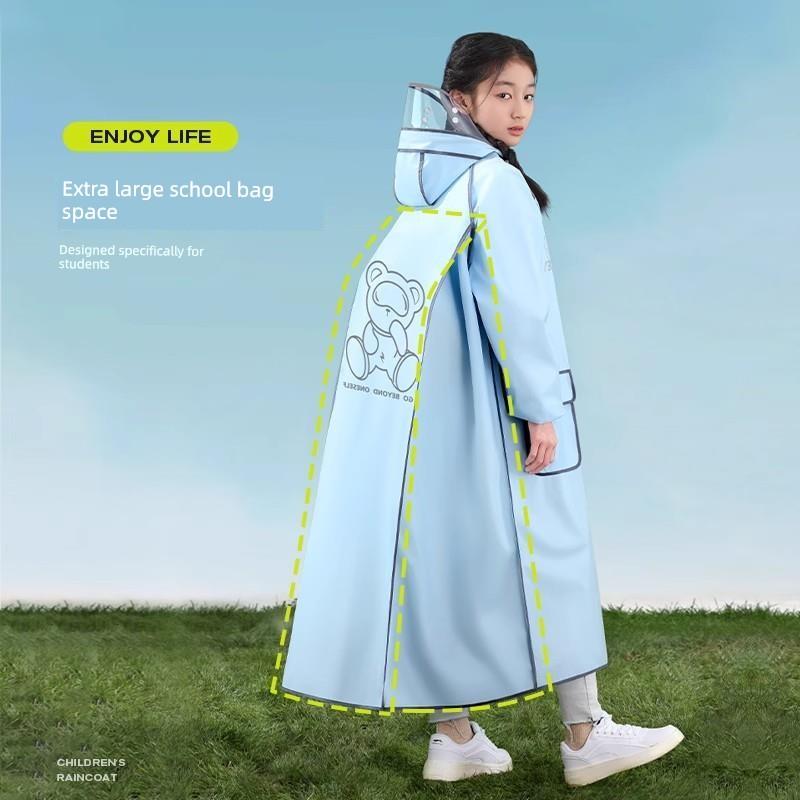 2026 Children's Raincoat for Boys and Girls, Long Full-Body Raincoat for Heavy Rain, Suitable for Primary and Middle School Students, Specifically