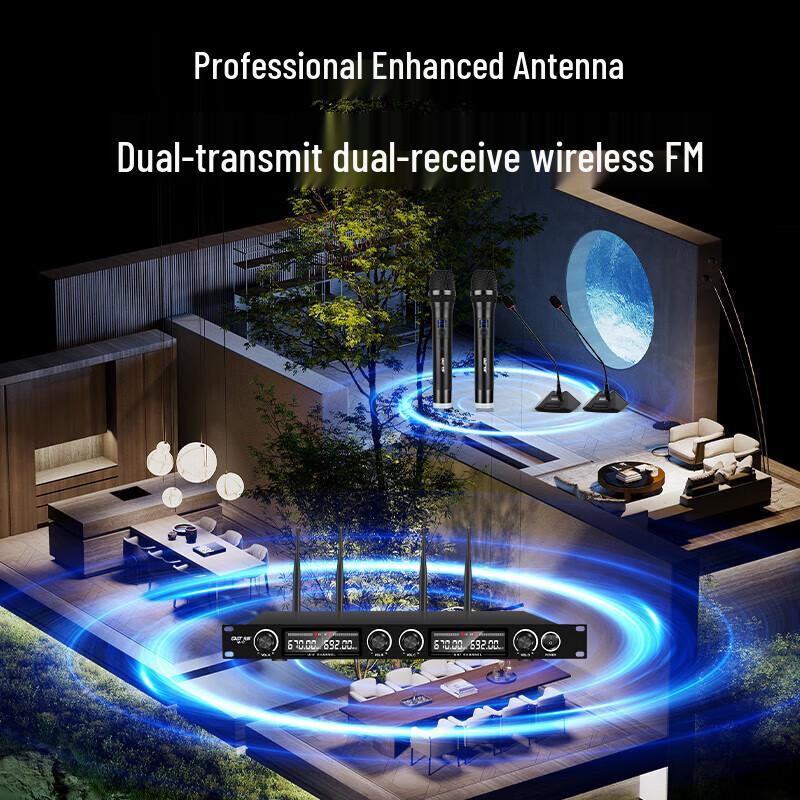 SAST Ultra-thin Conference Audio System with Wireless Microphones CN plug (adapter included)