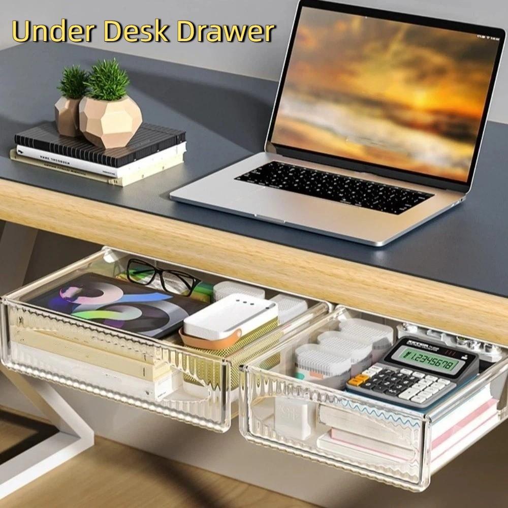 Ящик под стол большой вместимости самоклеящийся органайзер для стола выдвижной ящик для хранения бытовой