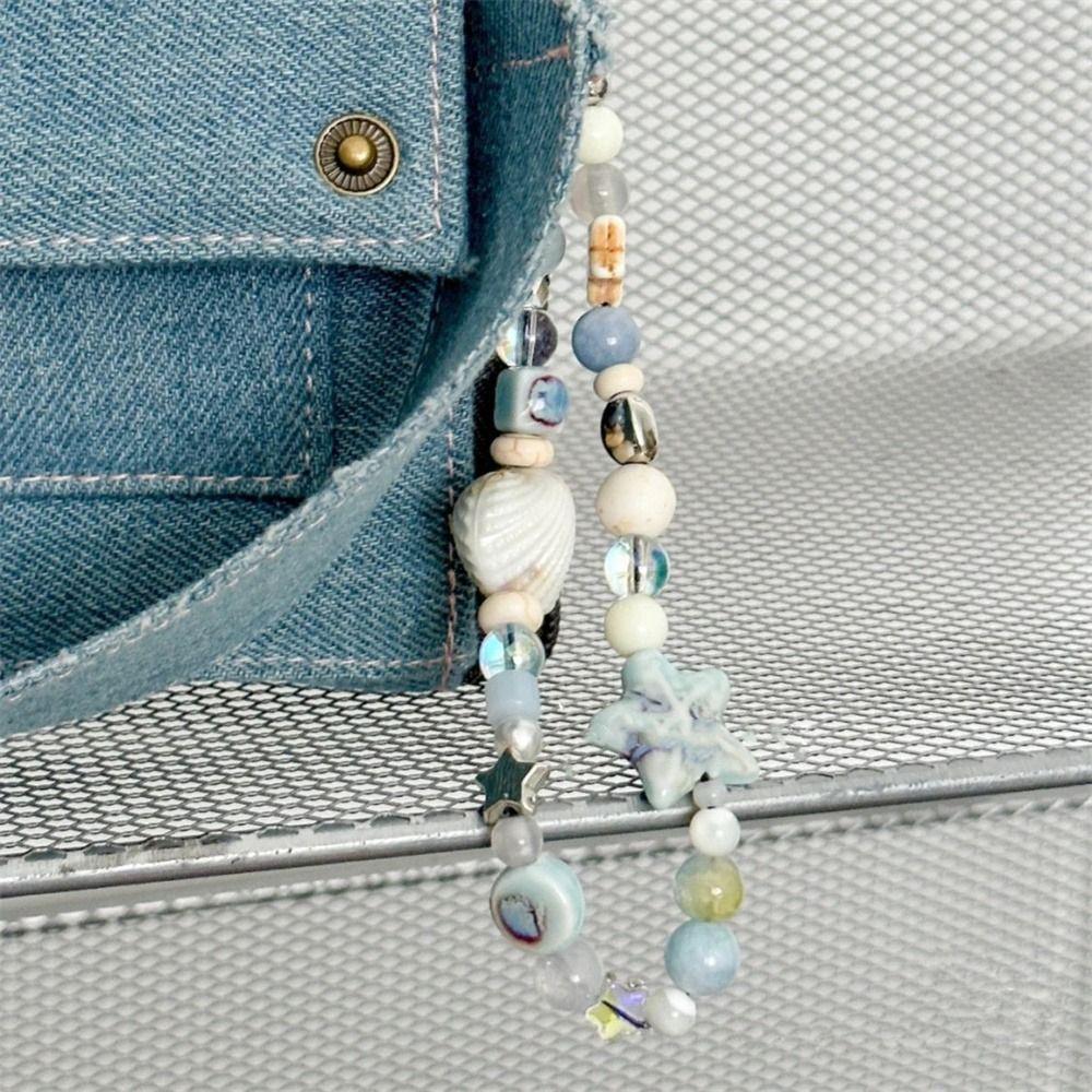 Hanging Cord Beaded Phone Chain Phone Charms Mobile Lanyard Trendy Pendant Phone Strap Women Girls
