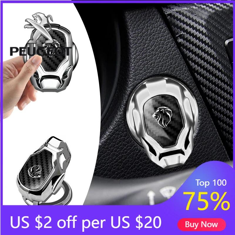 2026 Hot Car Sticker Metal Car One-Click Start Button Cover Sticker Decoration Cover For Peugeot RCZ 108 206 207 208 301 306 307