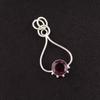 Round Natural Rhodolite Daughter Gift Birthday Wedding Pendant Sterling Silver PP-40-9