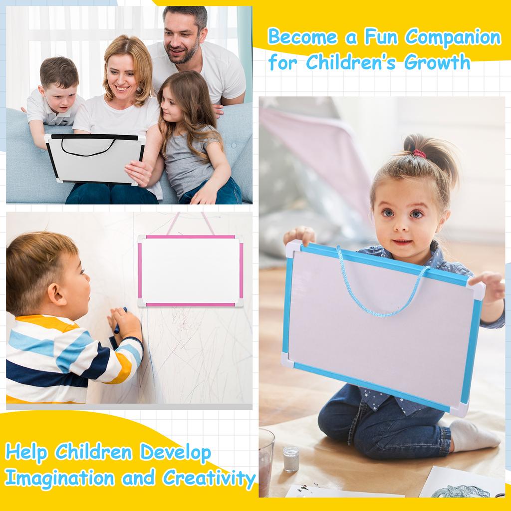 4 Pcs Dry Erase Whiteboard 8 X 12'' Magnetic White Board A4 Magnetic Double-Sided Dry Erase White Board Easel With Lanyard Includ