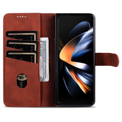 AZNS для Samsung Galaxy Z Fold6 5G чехол ПК внутренний PU кожаный чехол для телефона кошелек