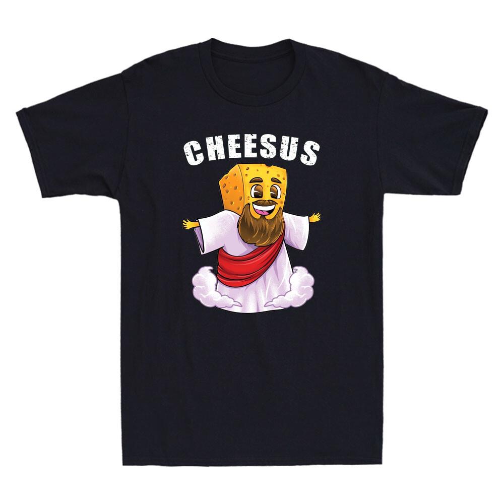 Cheesus Jesus Christ Funny Jesus Cheese Christian God Meme Vintage Unisexs Tshirt