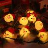 Christmas decorative lights, string lights, Christmas hats, clown atmosphere, colorful lights, store scene layout, hanging light