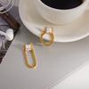Youthway Изящные серьги с цирконами для женщин Минималистичные серьги-подвески с цепочкой из нержавеющей стали с покрытием PVD 18K золотом Модные украшения