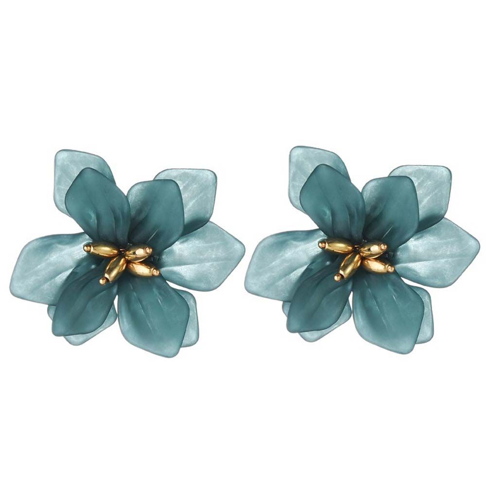 Girls Fashion Acrylic Resin  Personality Petals Studs Earrings Drop Earrings Accessories Jewelry