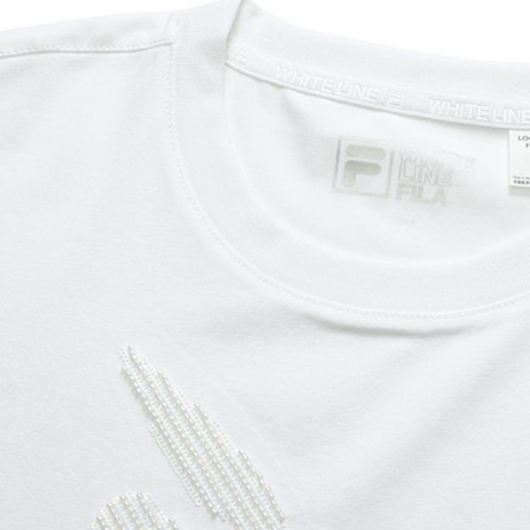 FILA T Shirts Women's Standard White Crew Neck Moderate Straight Fit F11W218104FWT