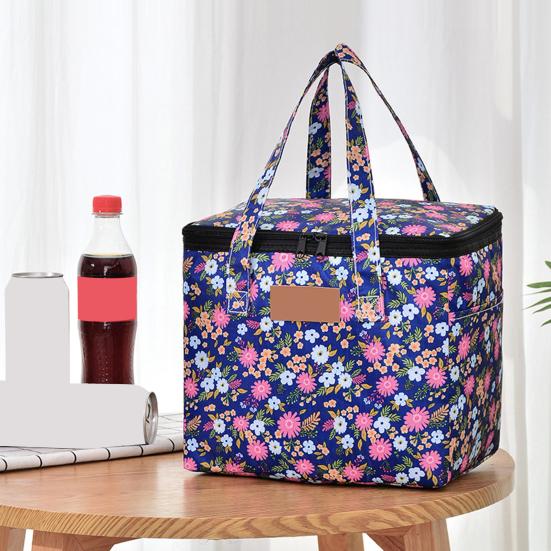 Сумка для обеда, удобная для переноски, теплоизоляционная, полиэстеровая, универсальная термосумка большой емкости для кемпинга