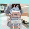 Blocked Color Fashionable Letter Print Student Casual Backpack School For